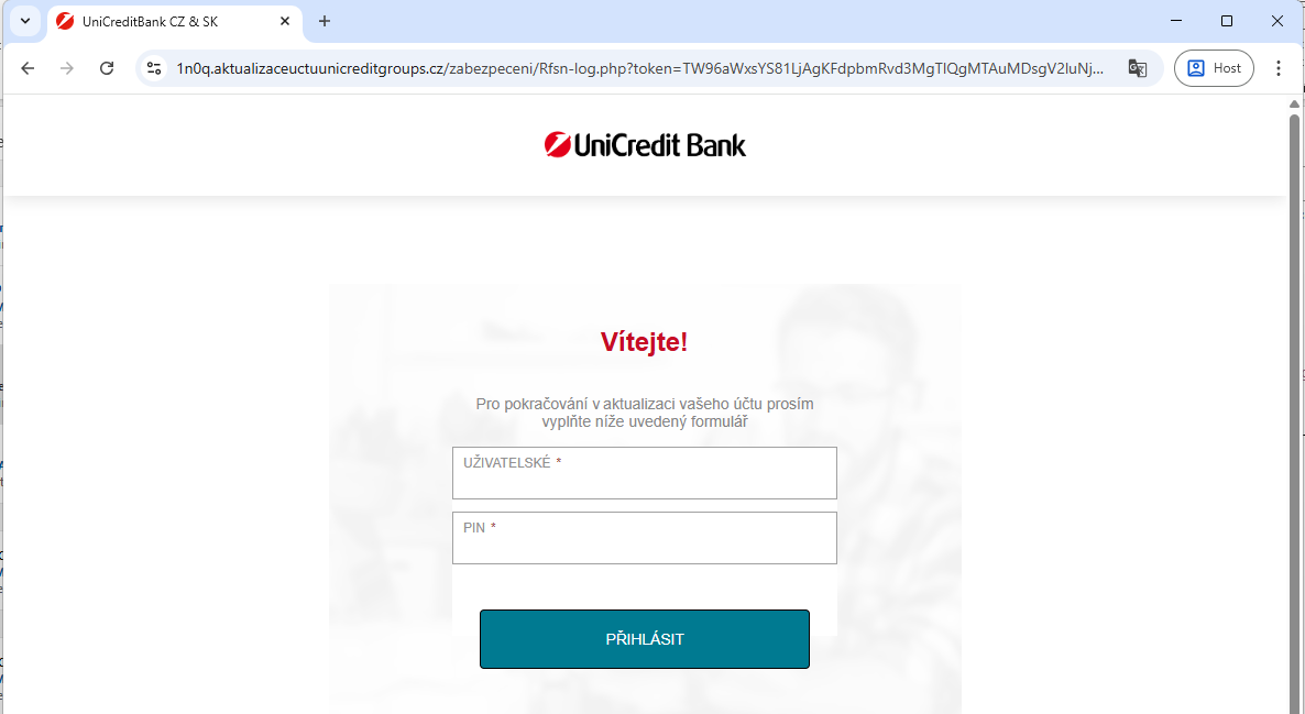 Logo UniCredit v ukázce