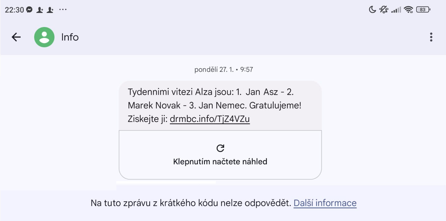 Náhled phishingové stránky Alza.cz